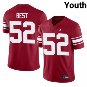 Crimson Noah Best #52 Oklahoma Throwback Jersey | Youth High School Football Licensed Stitched 11454632