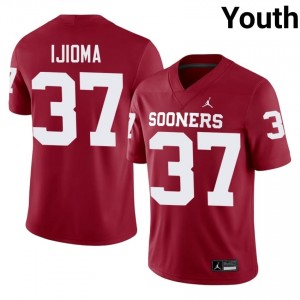 #37 Prince Ijioma Sooners Crimson Jersey | Alumni Stitch Youth Player Football Gear 18874994
