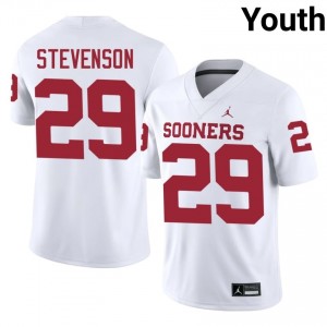 Rhamondre Stevenson #29 Oklahoma Sooners Jersey | Exclusive White College Football Youth Embroidery 14353261