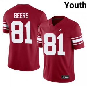 #81 Rocky Beers OKLA Crimson Throwback Jersey | Authentic Stitched Youth Player Football Gear 30064367