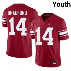 Sam Bradford #14 Sooners Throwback Jersey | Iconic Crimson College Football Youth Stitched 21000592