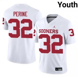 White Samaje Perine #32 Oklahoma Sooners Jersey | Youth High School Football Fresh Embroidery 12607062