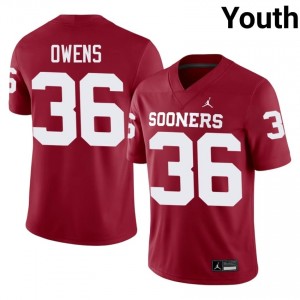 #36 Steve Owens Sooners Crimson Jersey | Alumni Stitch Youth Player Football Gear 84086811