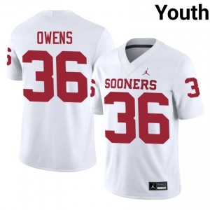 White Steve Owens #36 OU Sooners Jersey | Youth High School Football Fresh Embroidery 54069105