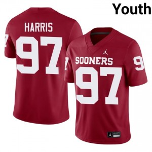 OU Sooners Tommie Harris #97 Crimson Jersey | Genuine Stitch NCAA Football Youth Apparel 60397175
