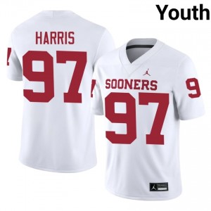 #97 Tommie Harris Oklahoma Sooners White Jersey | Elite Embroidery Youth Player Football Gear 27893573
