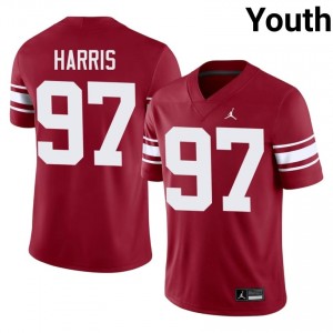Crimson Tommie Harris #97 Oklahoma Throwback Jersey | Youth High School Football Licensed Stitched 63565403