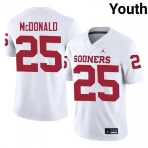 Oklahoma Sooners Tommy McDonald #25 White Jersey | Premium Embroidery NCAA Football Youth Apparel 96397716