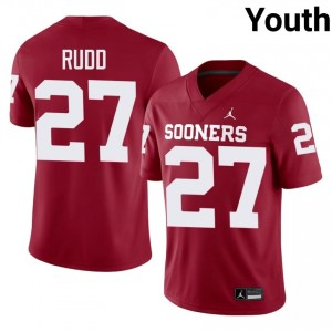 Sooners Trace Rudd #27 Crimson Jersey | Genuine Stitch NCAA Football Youth Apparel 84231547